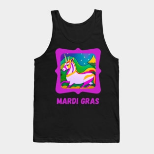 Mardi Gras Colorful Unicorn Tank Top